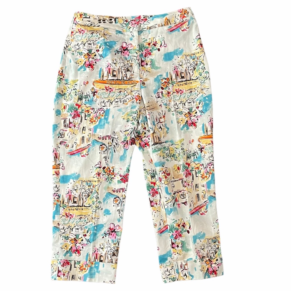 RAFAELLA Multicolor Floral Cuffed Capri Pants